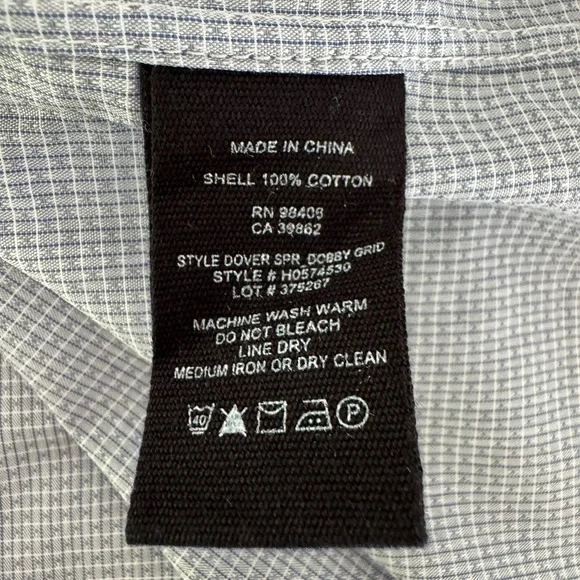 THEORY Men's DOVER SPR Dobby Grid Winter Sky Button Down Shirt NWT - Picture 5 of 5